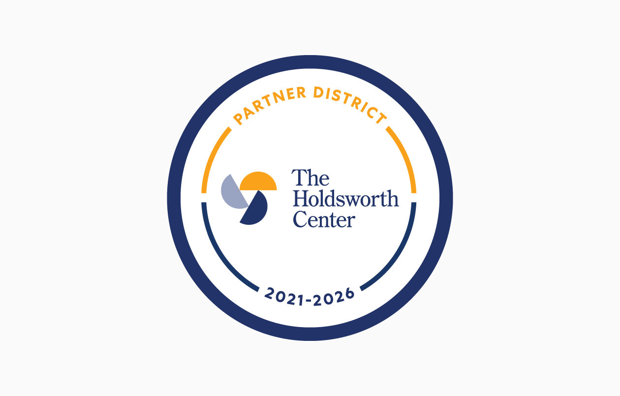 A graphical representation of the Holdsworth Center's 5-year partnership badge.