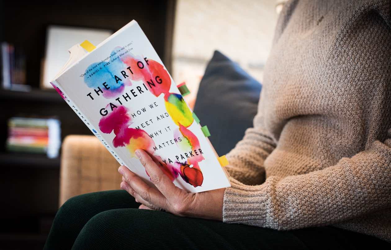 A photo of the book cover for The Art of Gathering, How we Meet and Why it Matters by Priya Parker.
